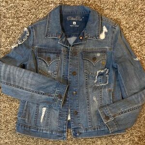 Miss Me Blue Distressed Jean Jacket